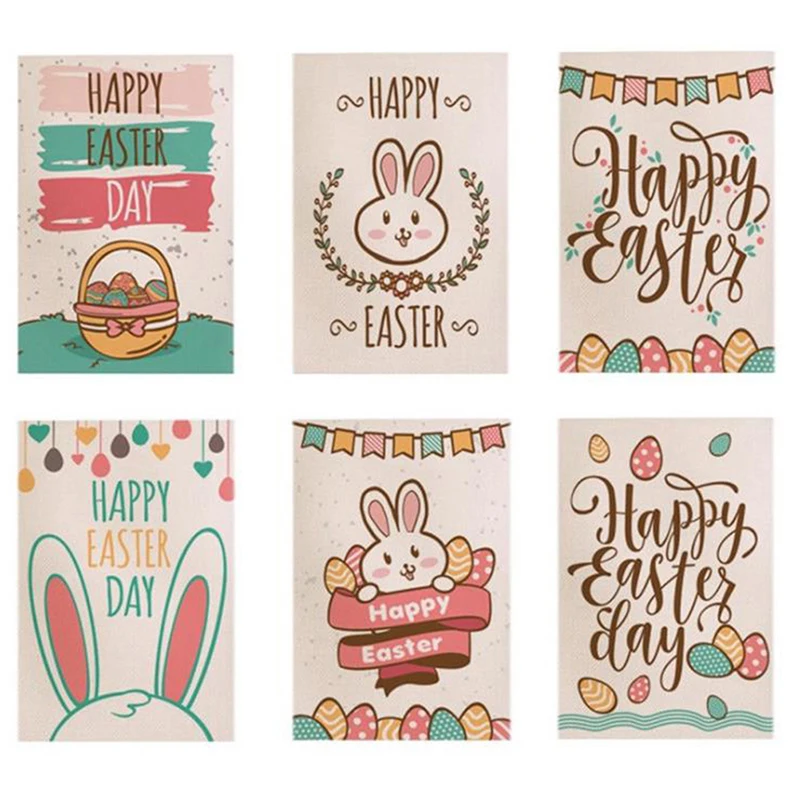 

Easter Decor Double Sided Banner Garden Flag Easter Rabbit Festival Garden Flag