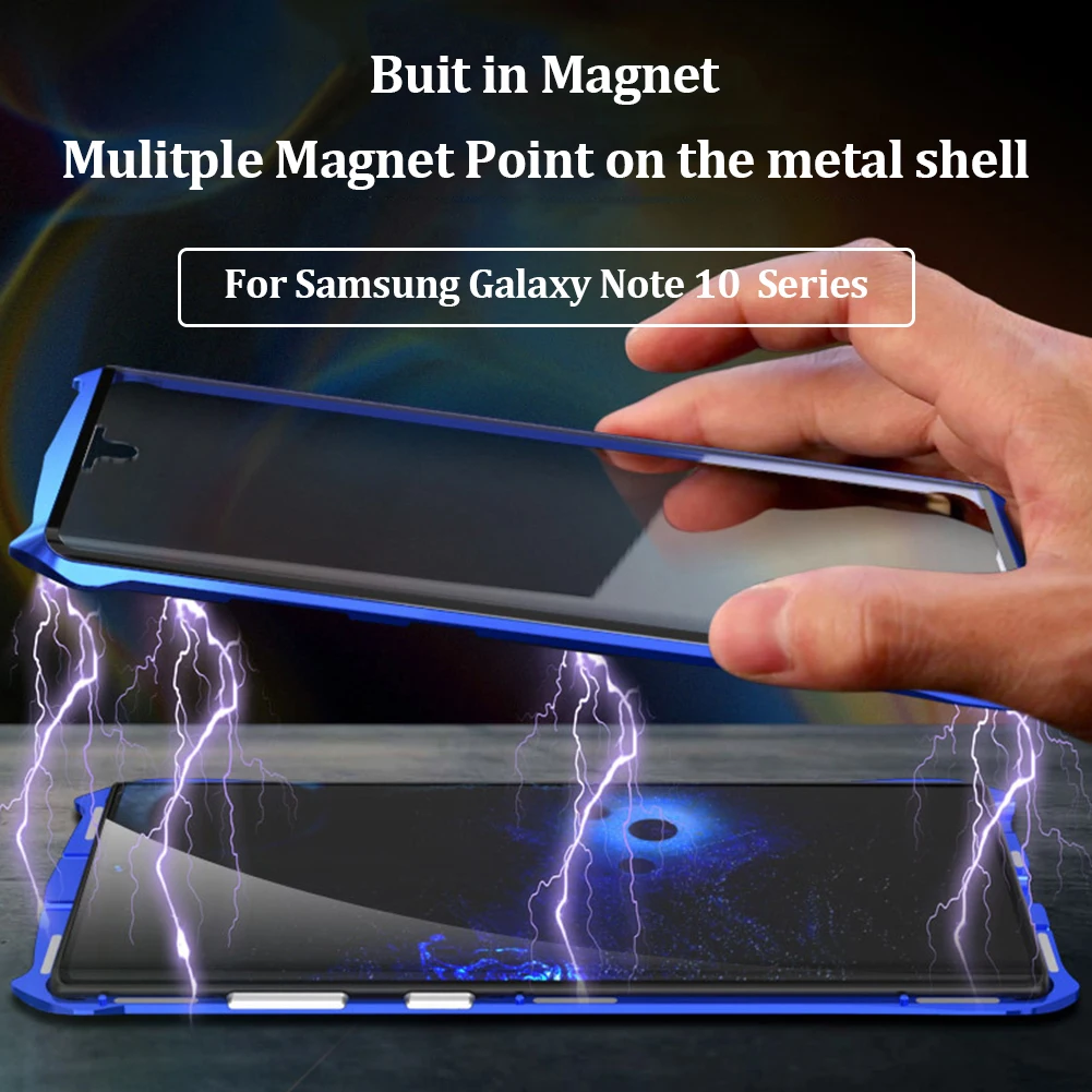 Магнитный металлический чехол книжка для Samsung Galaxy Note 10 Pro 8 9 S20 S10 S9 S8 Plus A51 A71 A50 A70 A10