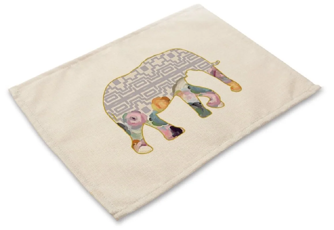 CAMMITEVER Painting Animal Deer Elephant Zebra Giraffe Ostrich Bowl Tableware Pad Coaster Chinese Kitchen Accessories | Дом и сад