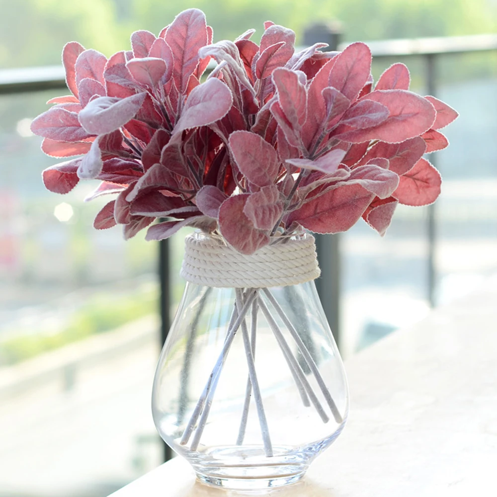 Artificia l10pcs Silk Rabbit Plant Branch Flores Fall Leaves Christmas Wedding Decoration Flowers Arrangement Wreat New | Дом и сад