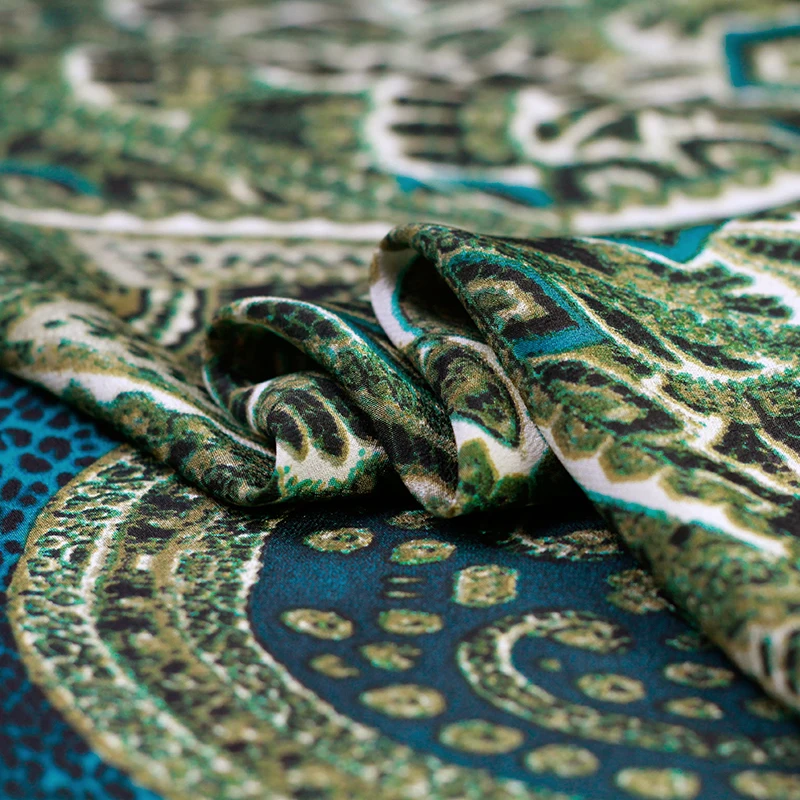 Шелковая ткань с леопардовым принтом ширина 114 см 12 мм шелковая летняя рубашка