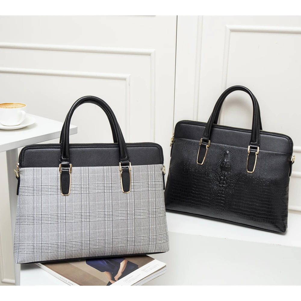 gagacia large capacity women leather briefcase office bags for woman handbag computer bag female crocodile luxury handbags 2022 free global shipping