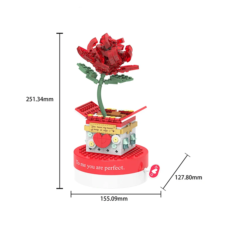 

Mini Blocks LOVE Day Rose Building Bricks for lover wife Gifts Girlfriend Present valentine Fun Toys juguetes princess