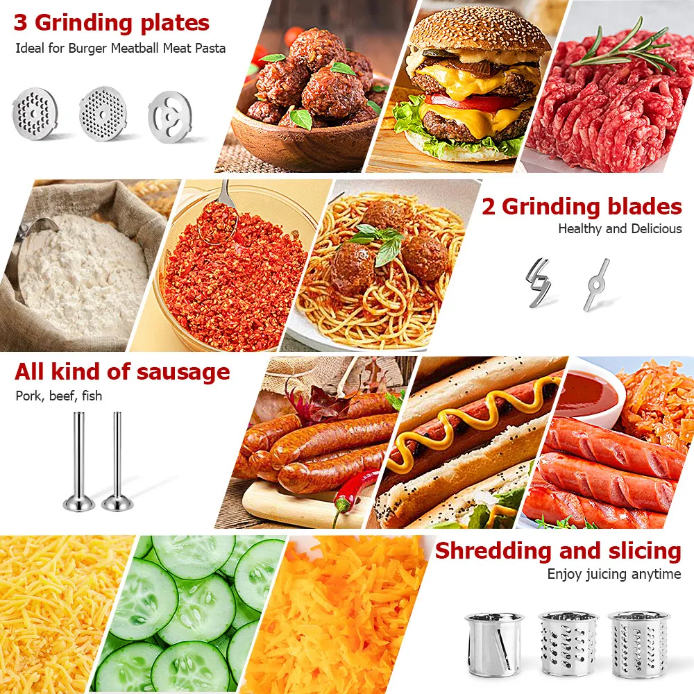 food grinder attachment slicer and shredder meat stuffer for kitchenaid stand mixer accessories free global shipping