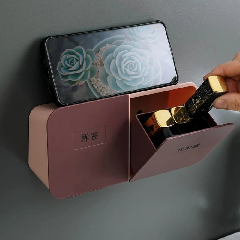 

Creative Wall Mounted Soap Box With Lid Double Grids creative and simple storage Practical furniture Practical furniture