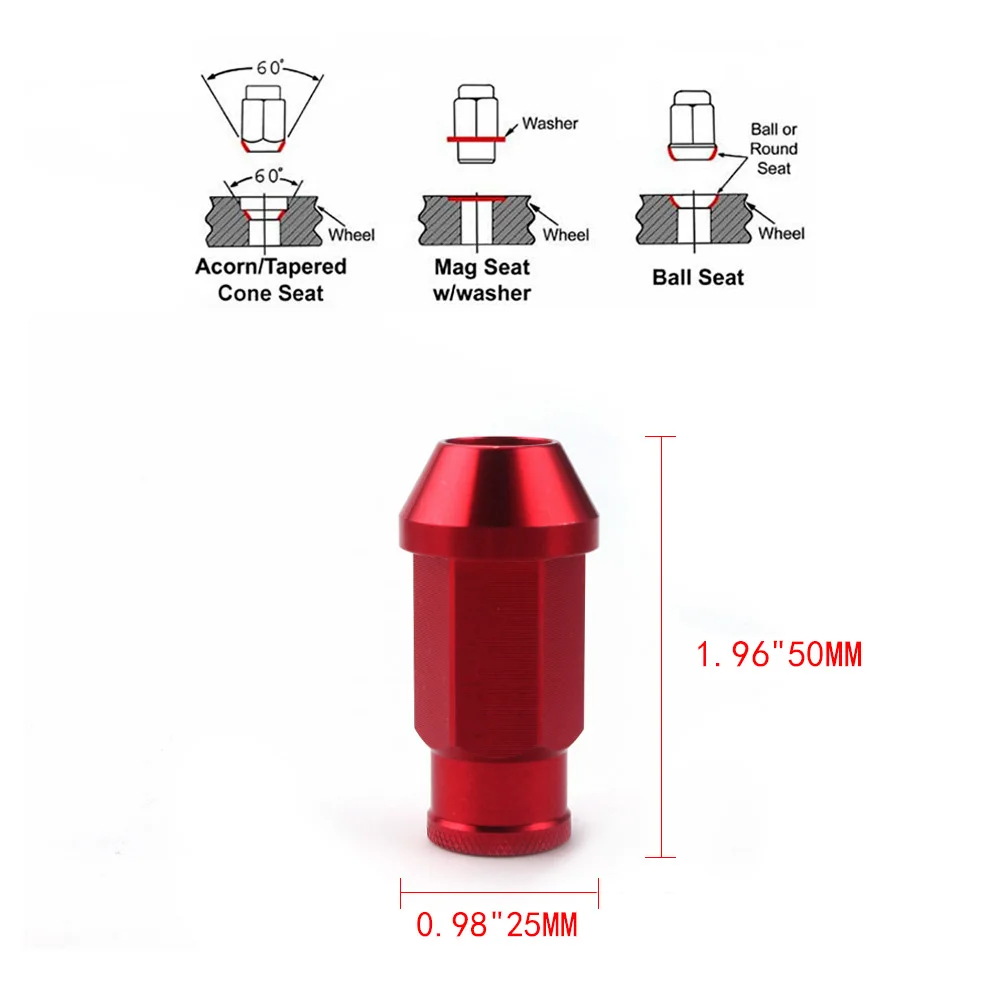 20 шт. алюминиевые гаечные гайки для гоночных колес длина 50 мм|racing wheel lug nuts|lug nutswheel