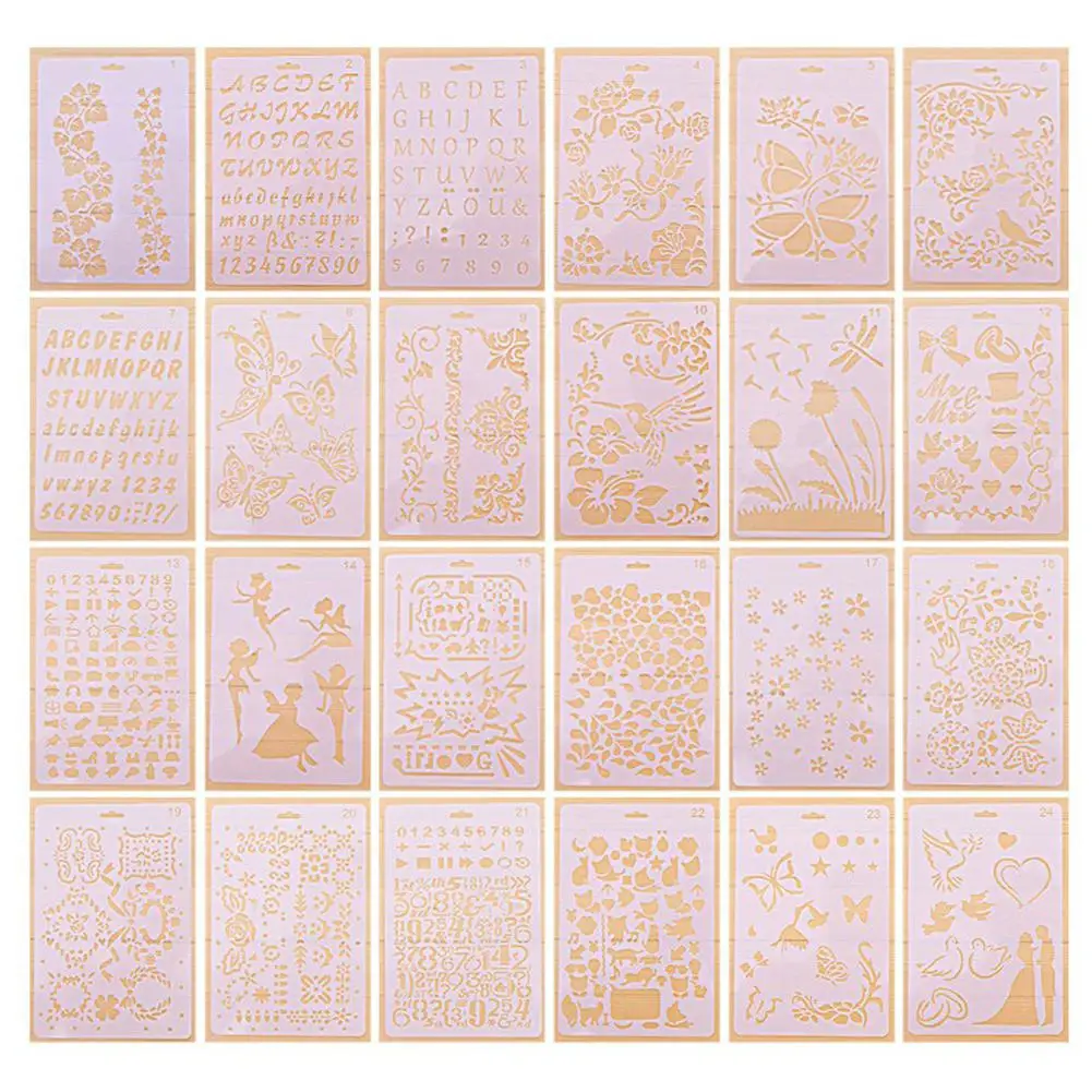 

Lace Theme Hollow Ruler Stencils for DIY Scrapbooking Plastic Drawing Tools Photo Album Journal Painting Template r20