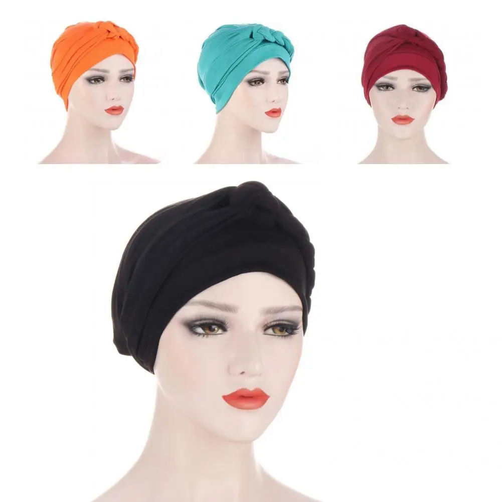 

Head Scarf Beautiful Female Solid Color Sun Protection No Brim Beanie Hat for Washing Face Scarf Hat Beanie Headwrap