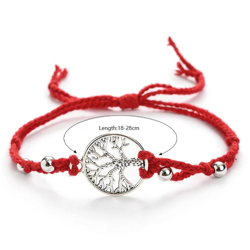 2 шт./компл. модные браслеты серебряного цвета с подвесками в виде дерева жизни