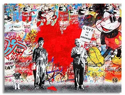 Faicai художественное граффити уличное искусство поп Chaplin & Einstein Микки фон красный