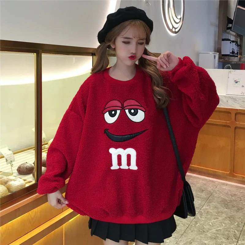 Женская толстовка с длинным рукавом плюшевый пуловер принтом шоколада