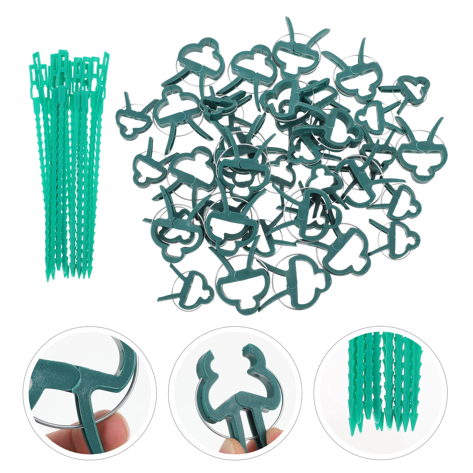 

1 Set of Plant Fixing Clip Plastic Garden Plants Clip Gardening Clip Set with Ties