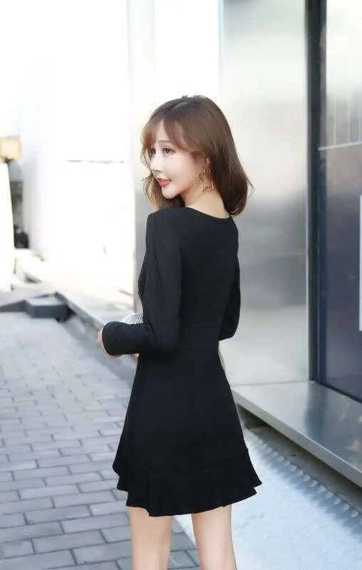 Женская одежда для ранней осени Новое Сексуальное Платье-Русалка с V-образным