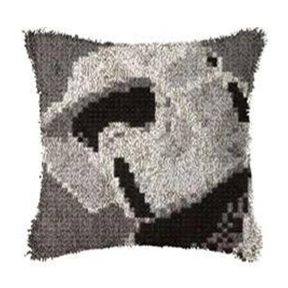 

Latch hook pillow with Pre-Printed Robot Pattern for kids Foamiran for needlework Hobby and needlework Hook mat