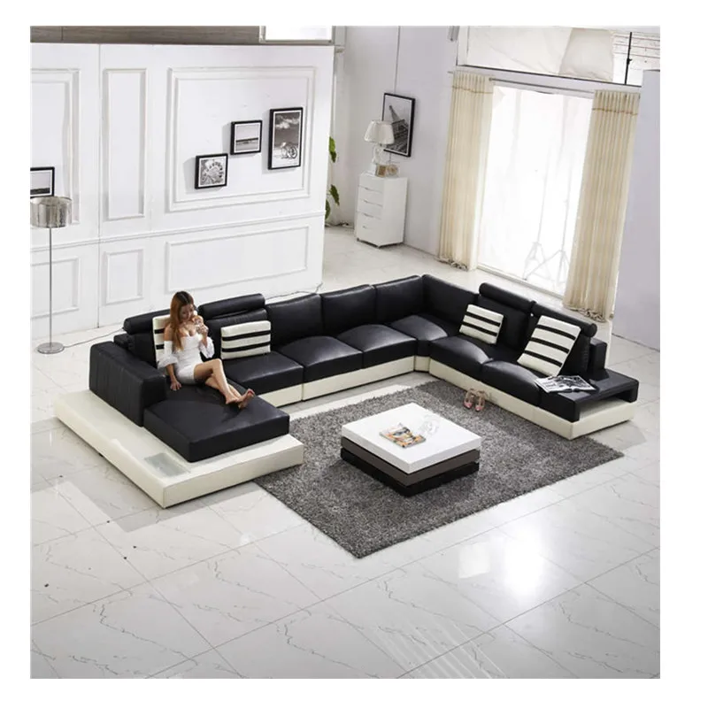 U образный диван из натуральной кожи мебель для гостиной набор диванов|leather u shaped