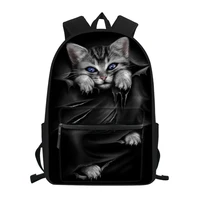 haoyun fashion childrens canvas backpack gothic cats pattern girls school book bags womens multi functional travel backpacks