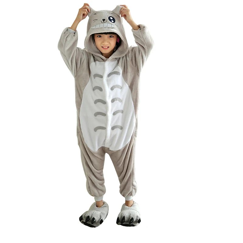 Neue Anime Pijama Totoro Kinder Pyjamas One-Stück Pyjamas Für Kinder Tier Cartoon Baby Kigurumi Junge Mädchen Onesie Cosplay kostüm