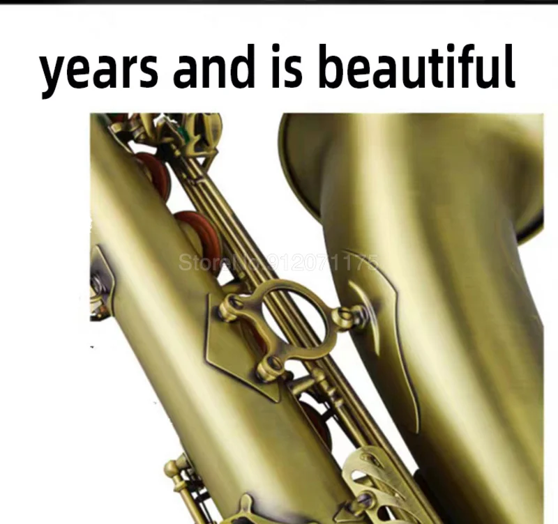 

Antique Finish Bb Tenor Saxophone Sax Brass Body White Shell Keys Woodwind Instrument With Carry Case Neck Straps Eb Alto Gold