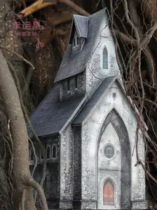 3D бумажная модель средневековых зданий 1: 87 Лесная часовня, игрушка ручной работы сделай сам