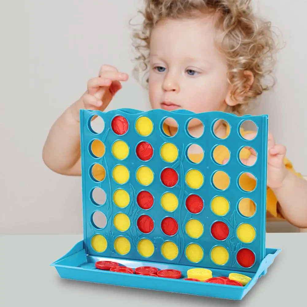 

Four In A Row Line Board Game Kids Educational Toys Family Travel Fun Board Game Line Up Row Board Puzzle Toys