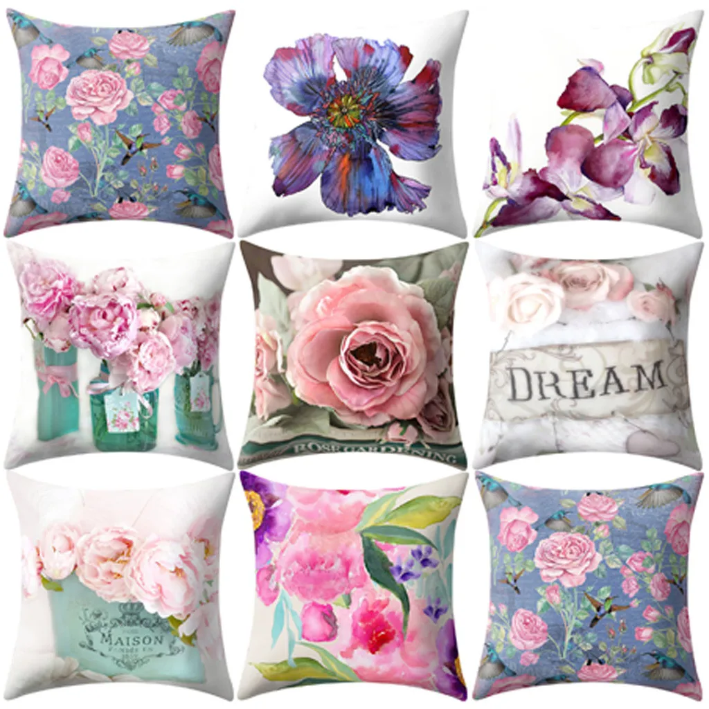 Чехол для подушки Ouneed с красочным растительным принтом наволочка красивым