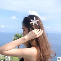 60pcslot diy simple multi crystal starfish pearl hair clips take a holiday hairpins hair styling tools accessories ha816