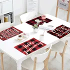 Рождественские салфетки, Нескользящие льняные коврики для стола, коврики для рождественской столовой, домашние украшения, рождественские украшения