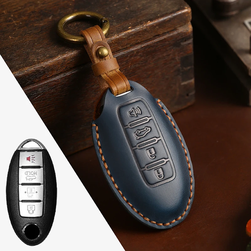 

Leather Car Remote Key Case Cover For Nissan Altima Maxima Murano Sentra Versa Titan Leaf Juke Quest Elgrand NV200 Note Tiida