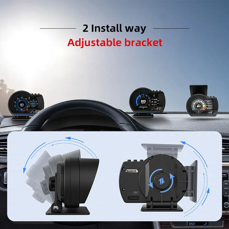 Цифровой автомобильный HUD OBD II/GPS дисплей Guage контрольный прибор скорости с