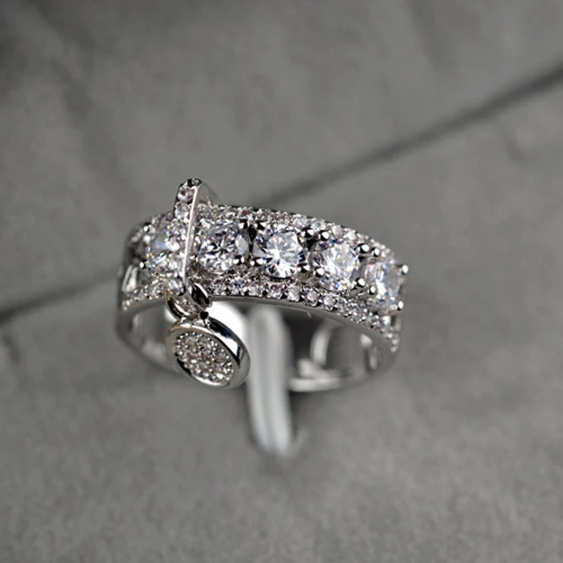 Женское кольцо из стерлингового серебра 925 пробы с цирконием обручальные кольца