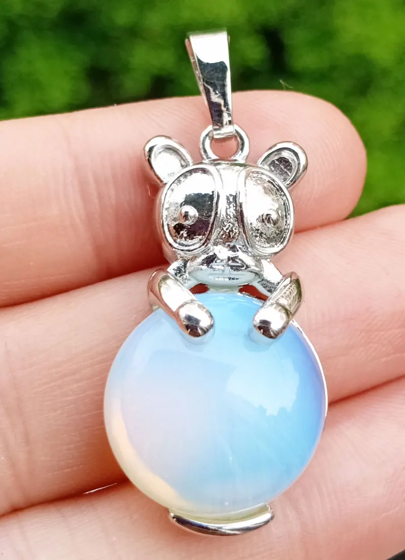 Милый опал камень подвеска с коалой драгоценные Камни бусы из драгоценных камней