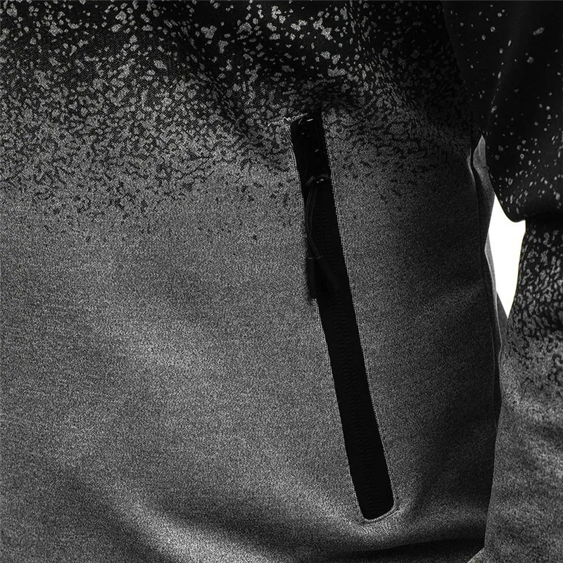 

2021 Spring and autumn Hooded Jacket European and American digital printing gradual change sweater men's leisure