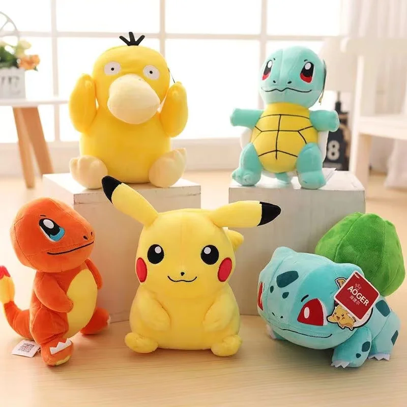 

Charmander Squirtle Pikachued Bulbasaur Jigglypuff Lapras Eevee anime pokemon stuffed toy Peluche hello plush doll Gift For kid