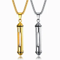 2020 punk gold color removable glass bottle pendant necklaces for men fashion stainless steel chain jewelry hip hop accessories