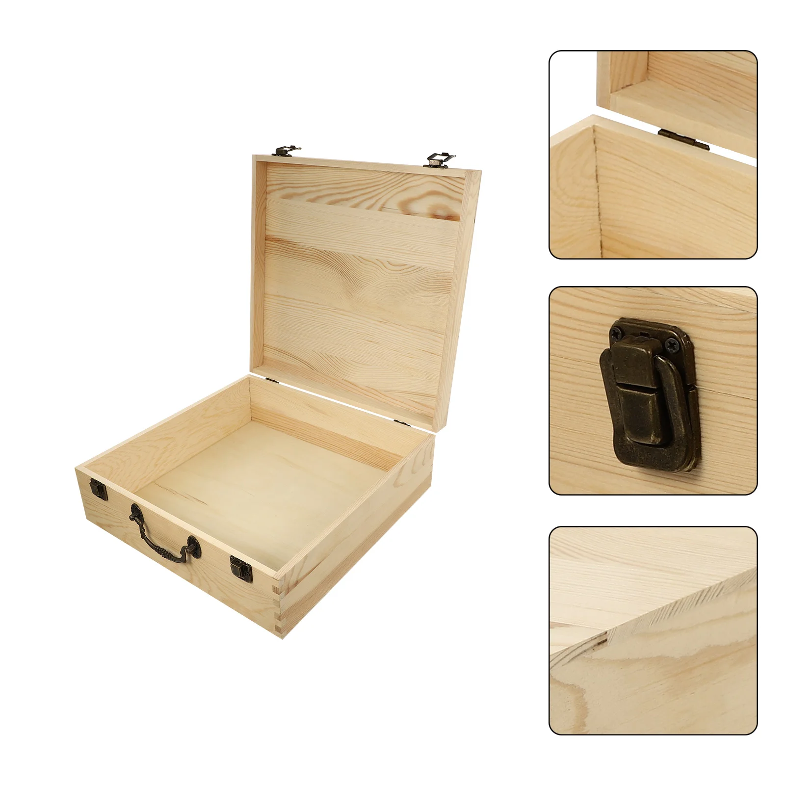 

1Pc Retro Style Storage Box Creative Wooden Storage Case Portable Case for Home