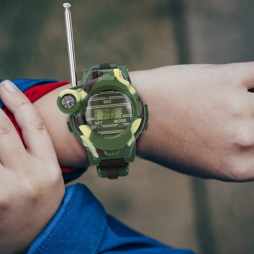 

2pcs 7 in 1 Children Walkie Talkie Watch Camouflage Style Children Toy Kids Watches Outdoor Game Interphone Back-in-school Gift