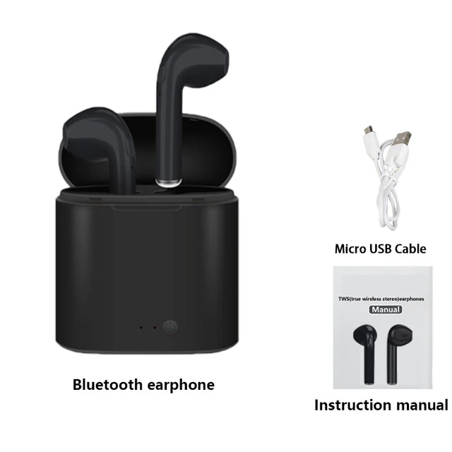 I7s Tws беспроводные наушники Bluetooth наушники Air наушники Hands-Free, вкладыши гарнитура с зарядным устройством для iPhone huawei Xiaomi - Цвет: No Package Box-Black
