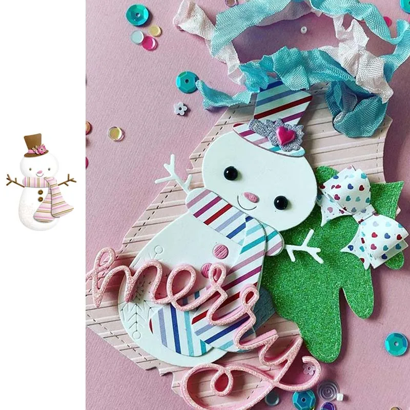 2020 снеговик рождественские металлические режущие штампы для бумаги