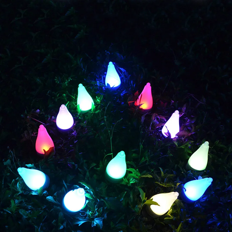 

1 Pcs LED Discoloration Colored Outdoor Solar Lawn Lights 3 Modes Garden Lamps F2