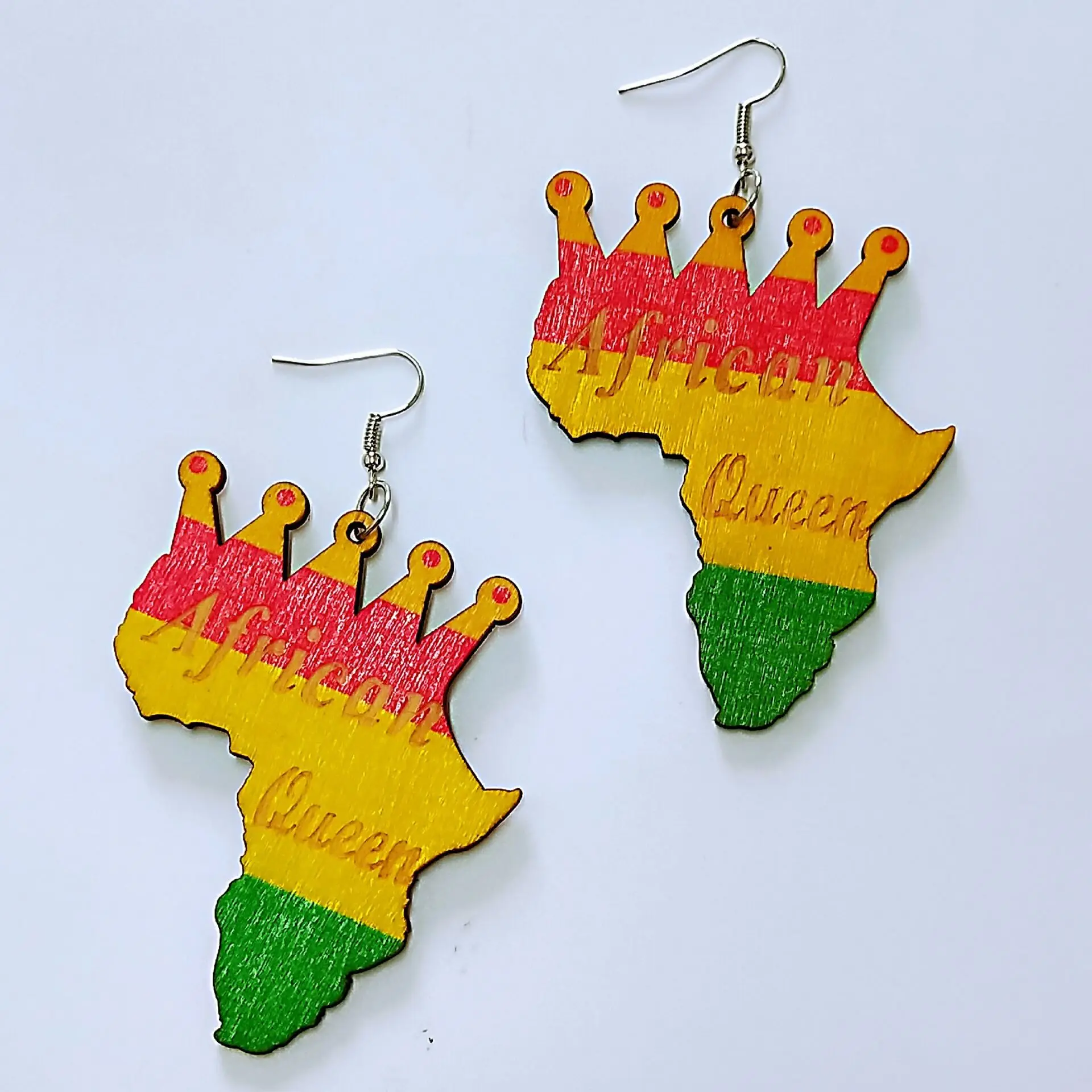 Женские винтажные серьги-подвески в форме карты африканском стиле с