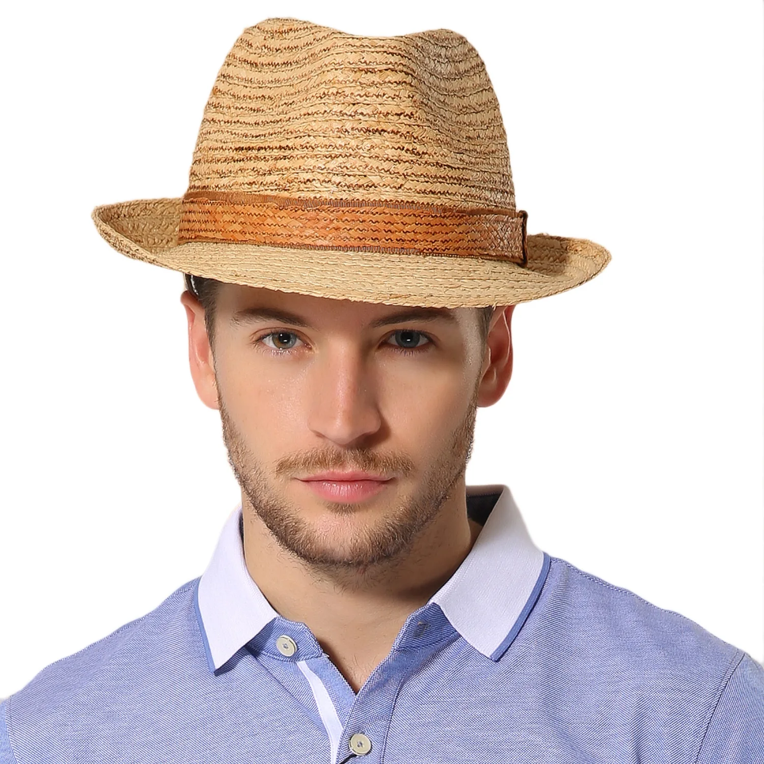 

Male Summer Straw Men's Jazz hat Raffie straw Sun Cap Gentleman Plus Size Fedora Hat 57cm 59cm 61cm
