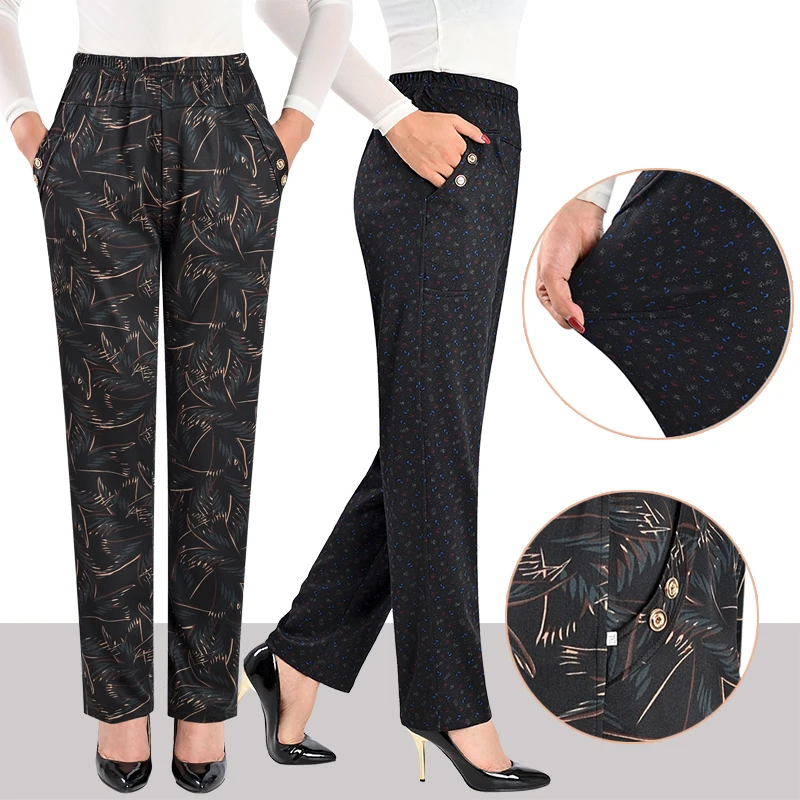 Женские брюки для среднего возраста модель 2020 года зимние прямые большого