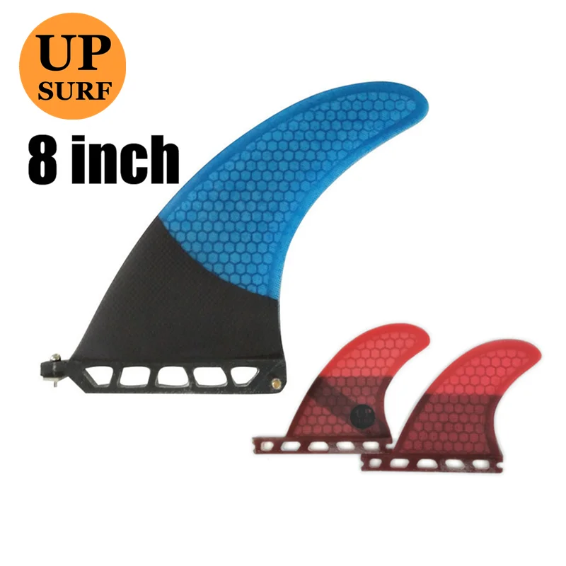 Лонгбордные плавники 8 дюймов одинарные синего цвета с красными лавниками