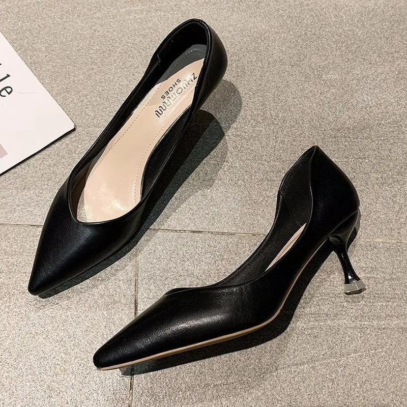 

Sexy Ladies Pumps Women Shoes 2020 Autumn Spring New Pointed Toe Slip on Shallow Fashion Solid Casual Shoes Woman Plus Size