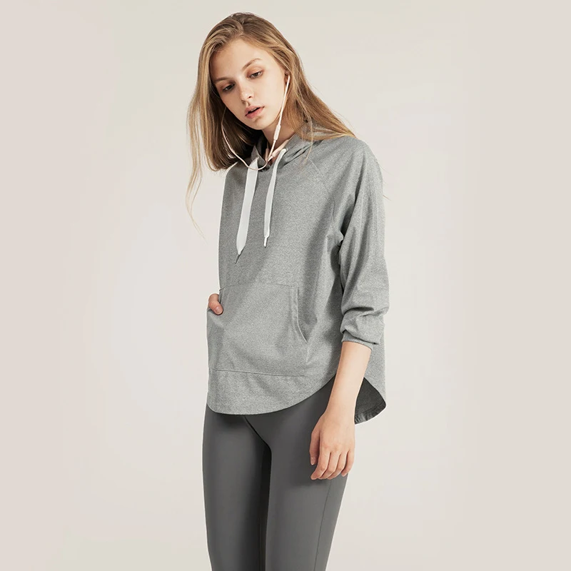 R&ampW Hooded Sweater Women Men Sports T-shirt Long Sleeve Ups for Yoga Running Dancing Training Pocket Brand Design Dance Shirts | Спорт и