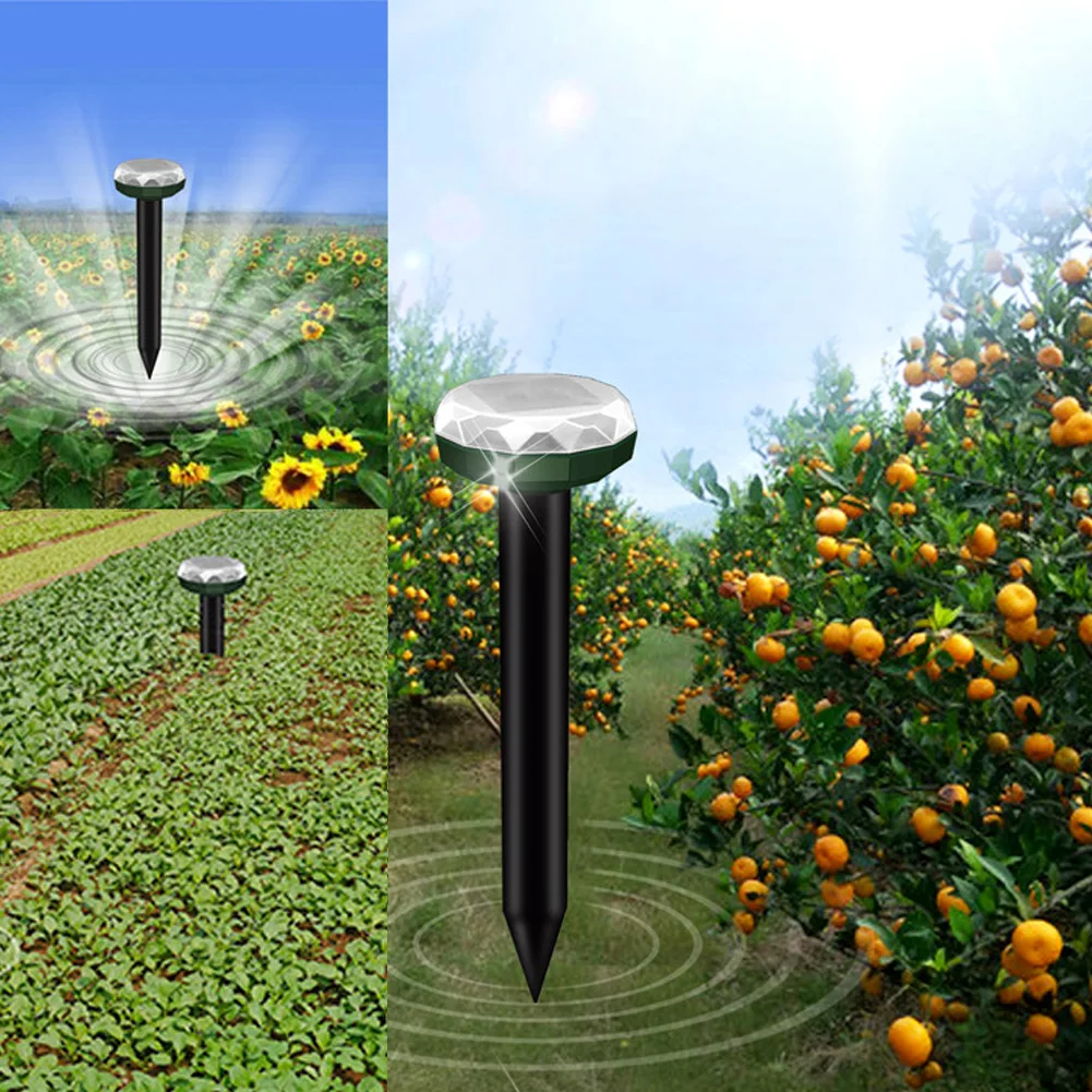 

Eco-Friendly Solar Power Ultrasonic Gopher Mole Snake Mouse Repeller Control for Garden Yard