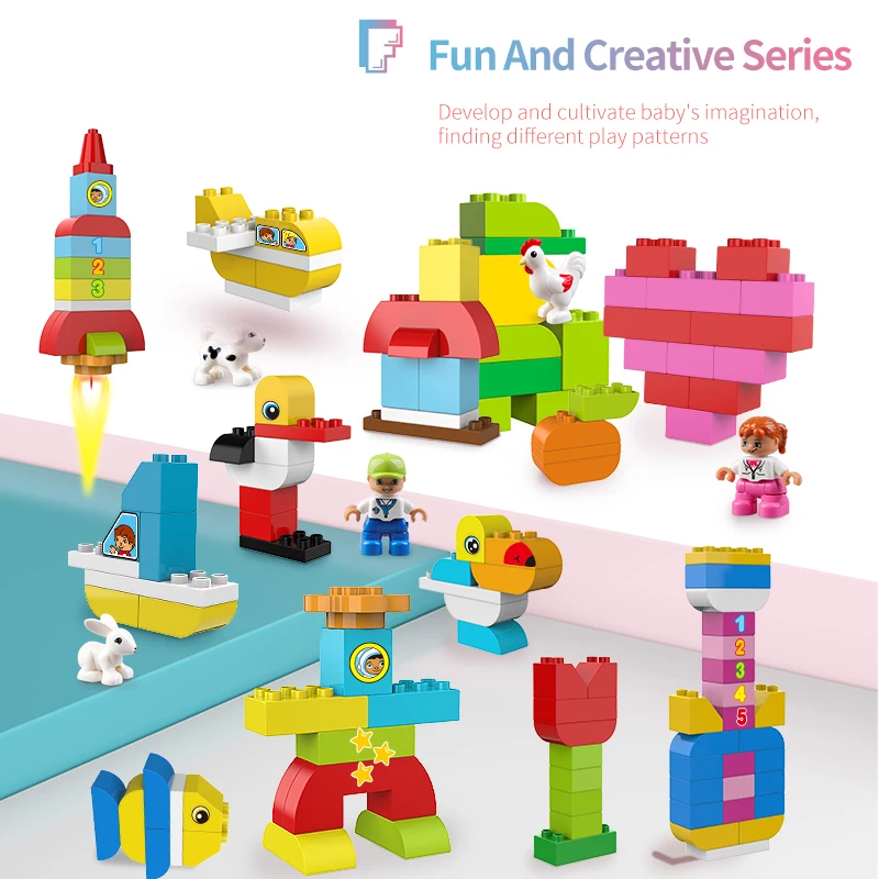 BURGKIDZ 166 шт DIY строительные блоки красочные мульти-формы фигурки животные