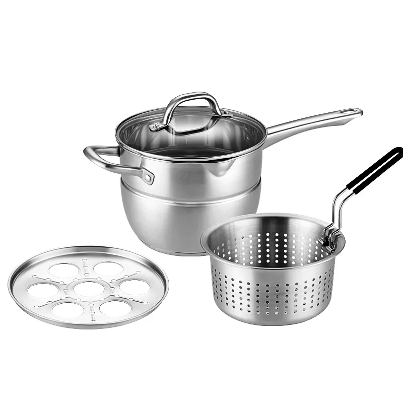 

Stainless Steel Multi-function Pot Soup Pot Deep Fryer Household Gas Milk Pot Special for Induction Cooker Cauldron Cast Iron