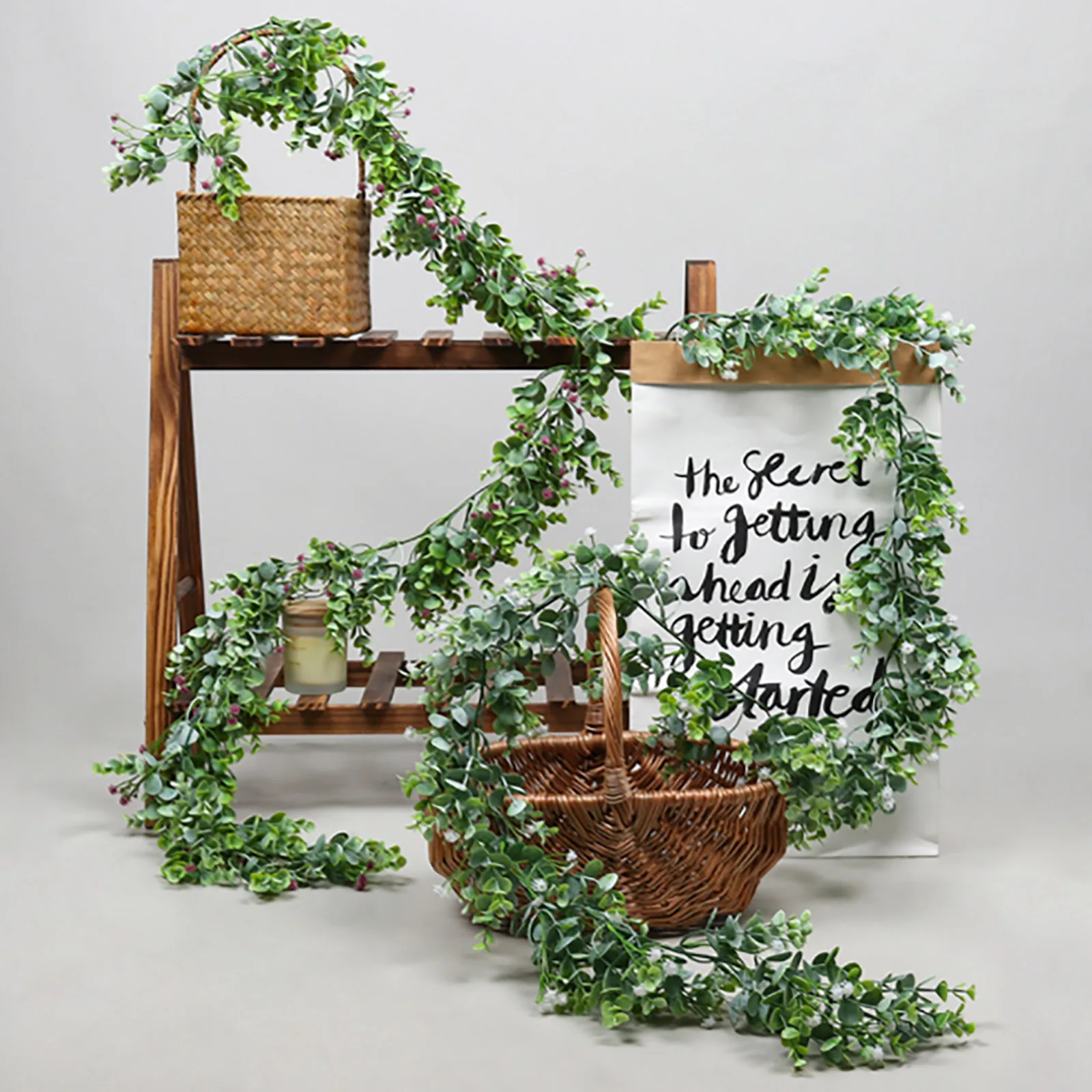 

Искусственные ивовые растения из ротанга, зеленые растения, домашний декор, искусственный цветок Риме, Цветочный декор для вечерние, Свадеб...