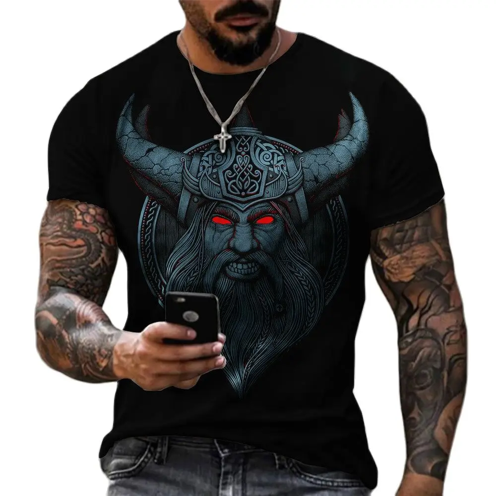 

Men's T-shirt XL Funny Skull Bull Quick-drying Breathable Sportswear Street Style Fabric Breathable T-shirt Summer New